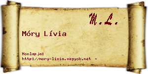 Móry Lívia névjegykártya